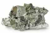Impressive Cubic Pyrite Crystals with Quartz & Sphalerite - Peru #351190-1